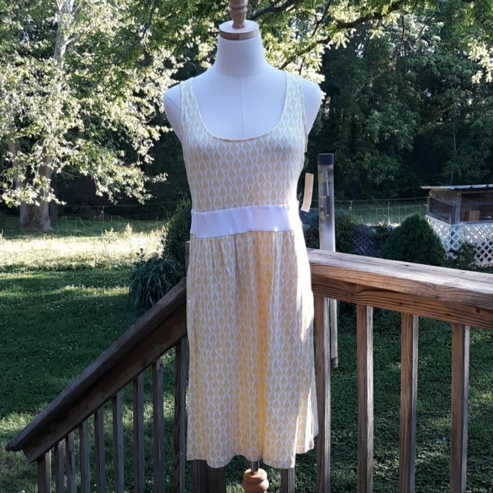 Michael Kors yellow white summer dress nwt medium